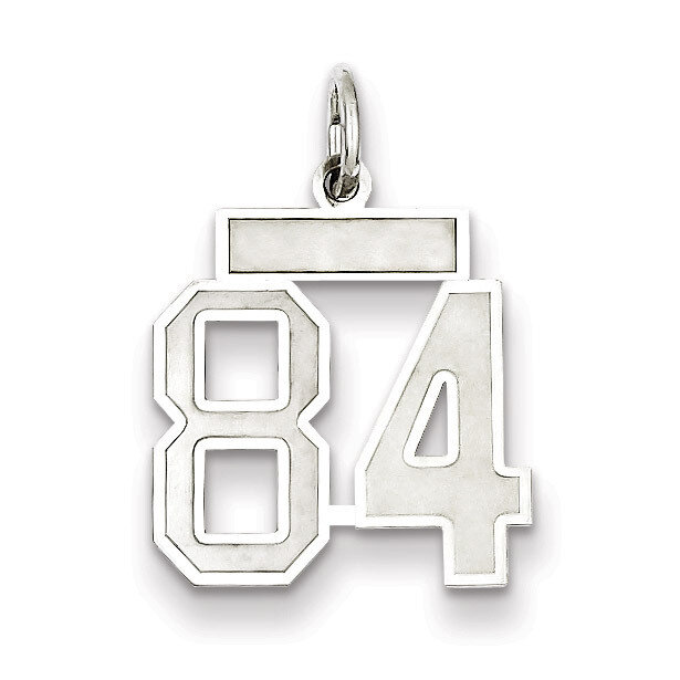 Charm Number 84 Satin Sterling Silver Small QPS84, MPN: QPS84, 191101283123