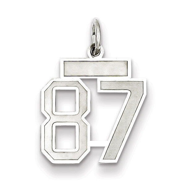 Charm Number 87 Satin Sterling Silver Small QPS87, MPN: QPS87, 191101283154