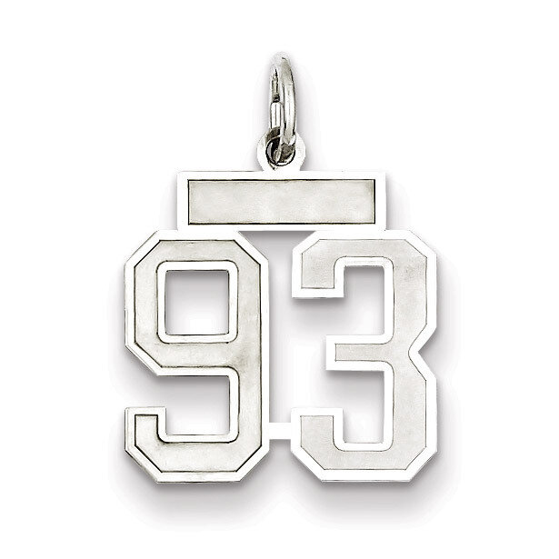 Charm Number 93 Satin Sterling Silver Small QPS93, MPN: QPS93, 191101283215