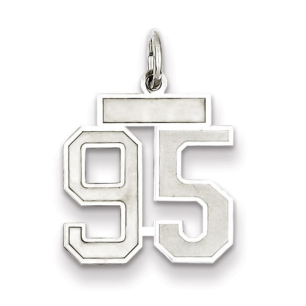 Charm Number 95 Satin Sterling Silver Small QPS95