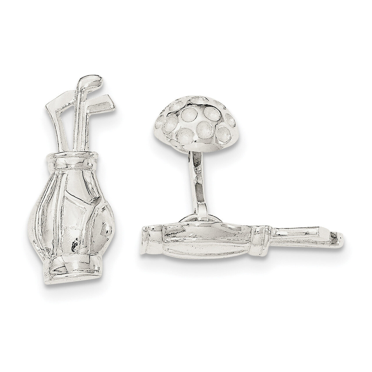 Reversible Golf Clubs &amp;Ball Cufflinks Sterling Silver QQ567, MPN: QQ567, 191101783111