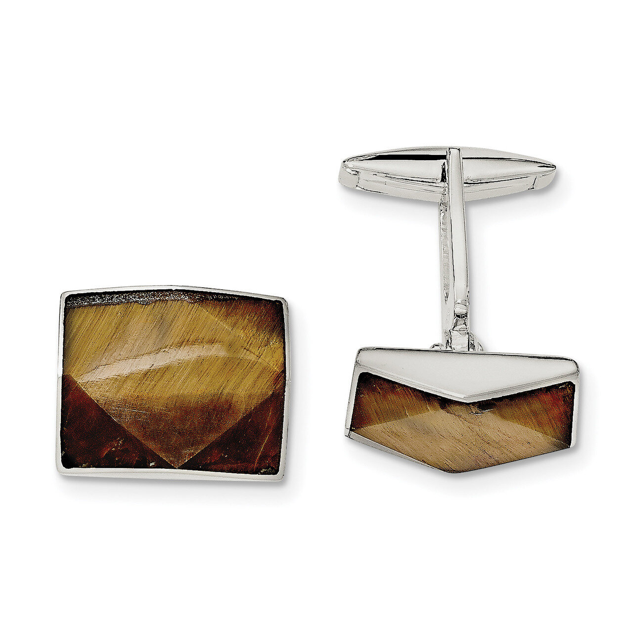 Tigers Eye Cufflinks Sterling Silver QQ586, MPN: QQ586,