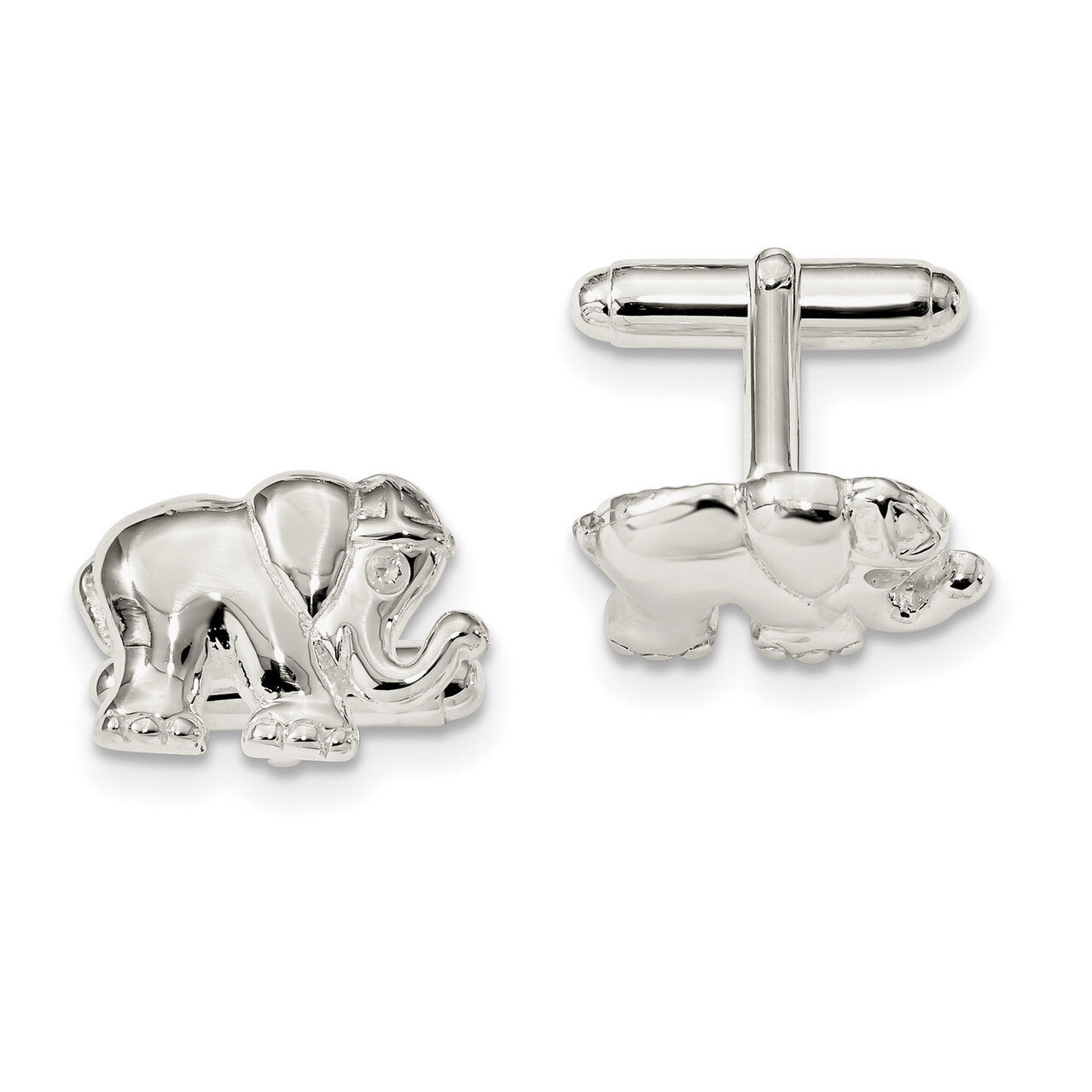 CZ Diamond Elephant Cufflinks Sterling Silver QQ593, MPN: QQ593, 883957982328