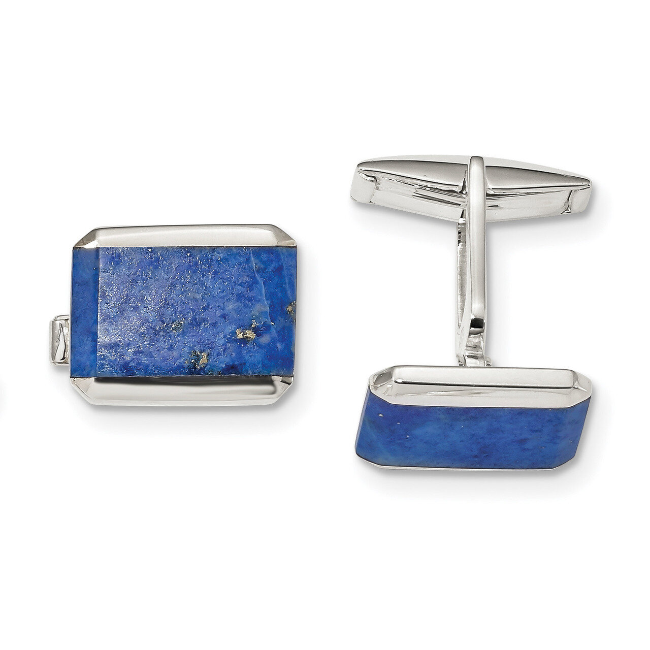 Rectangle Lapis Cufflinks Sterling Silver QQ612, MPN: QQ612, 191101783043