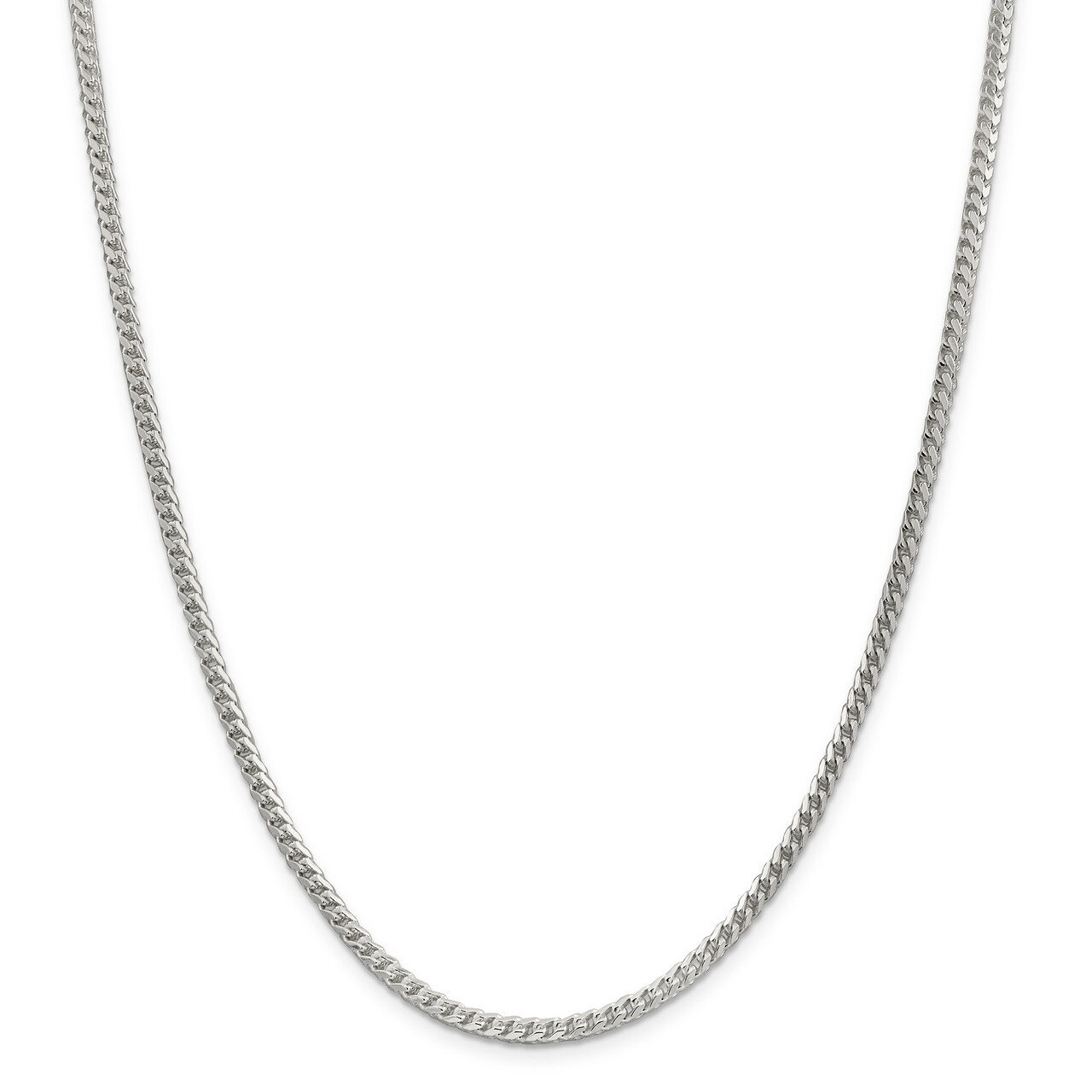 3.4mm Diamond-cut Square Franco Necklace 24 Inch Sterling Silver QQF100-24, MPN: QQF100-24, 8839572…