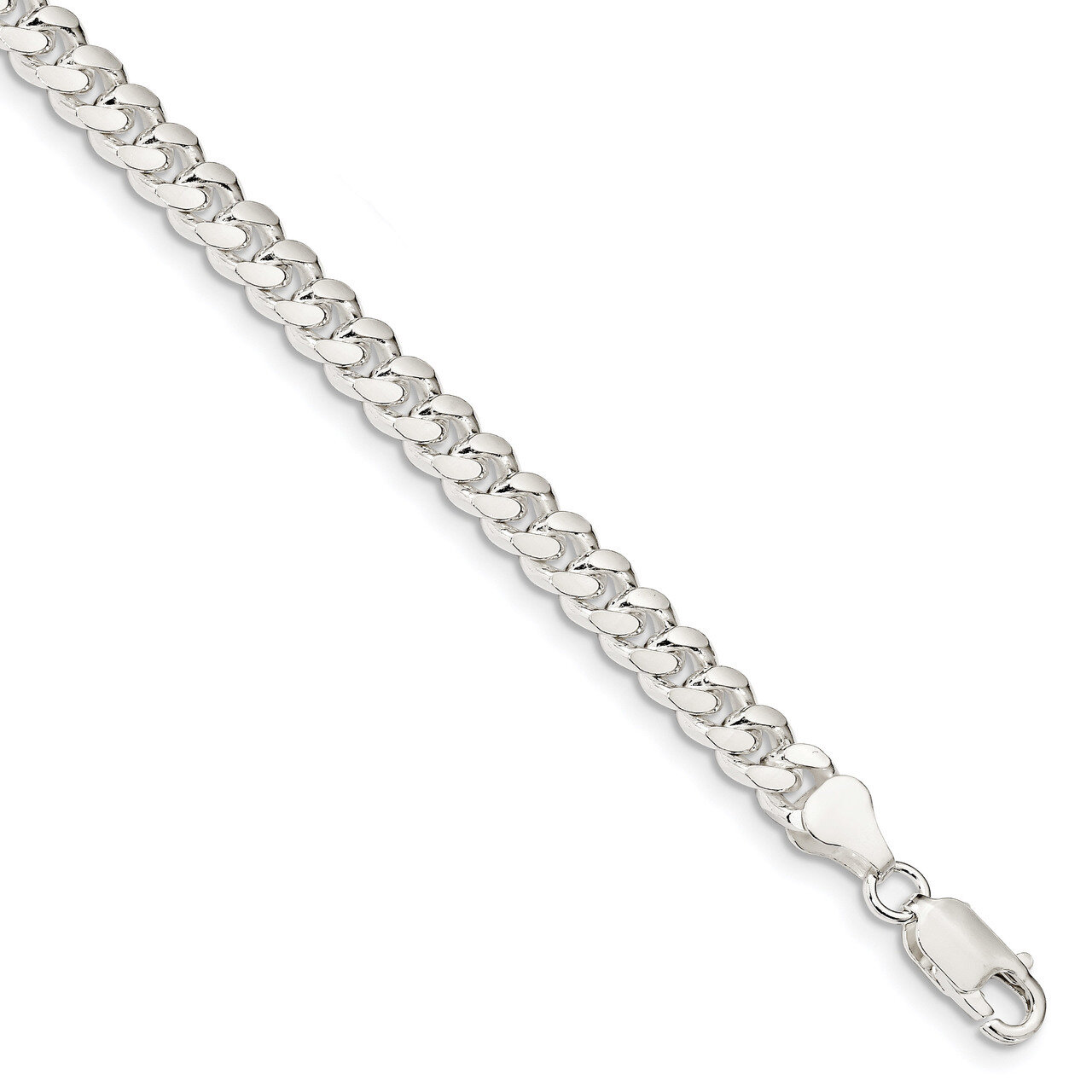 7 Inch 6.00mm Domed Curb Chain Sterling Silver QRC180-7