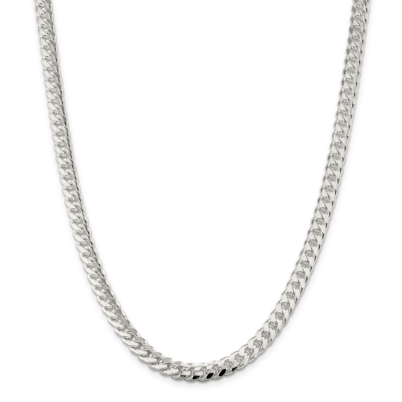 22 Inch 7.0mm Domed Curb Chain Sterling Silver QRC200-22
