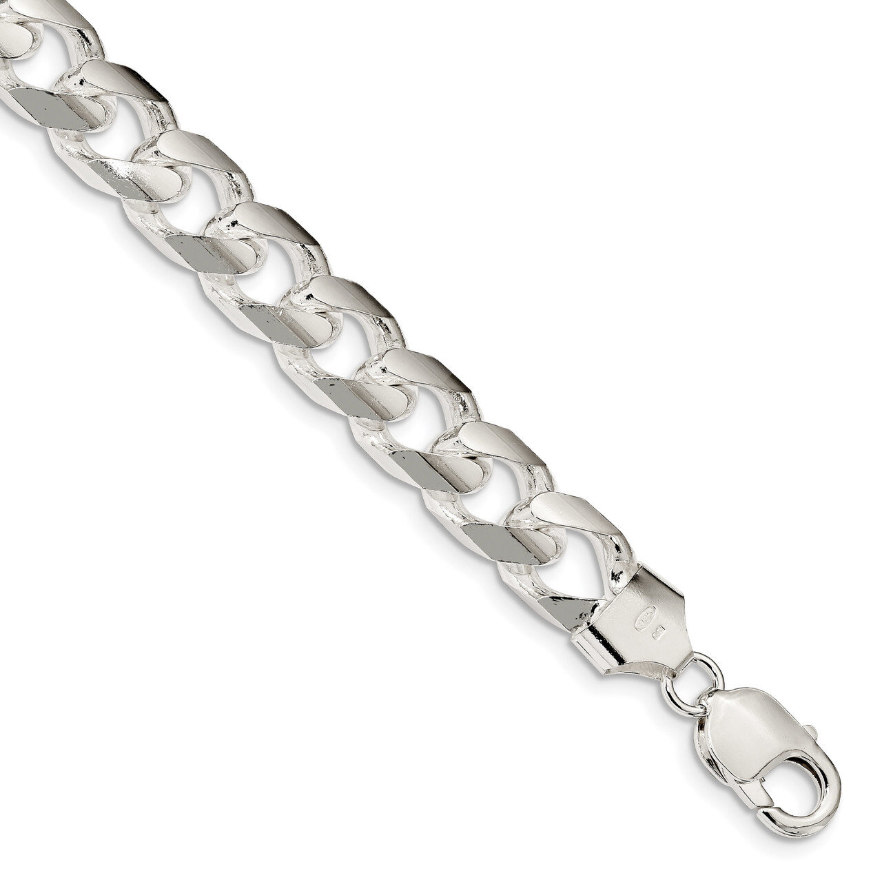8 Inch 11.0mm Domed Curb Chain Sterling Silver QRC350-8, MPN: QRC350-8, 883957931180