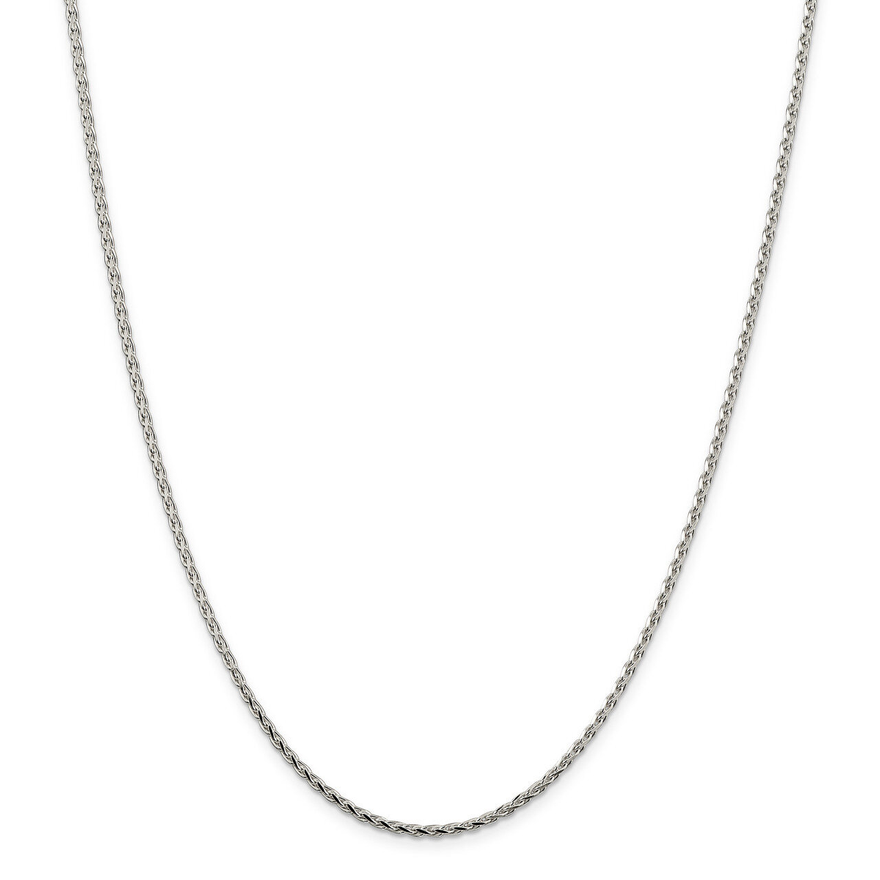 18 Inch 2.15mm Diamond-cut Round Spiga Chain Sterling Silver QSR060-18, MPN: QSR060-18, 886774408859