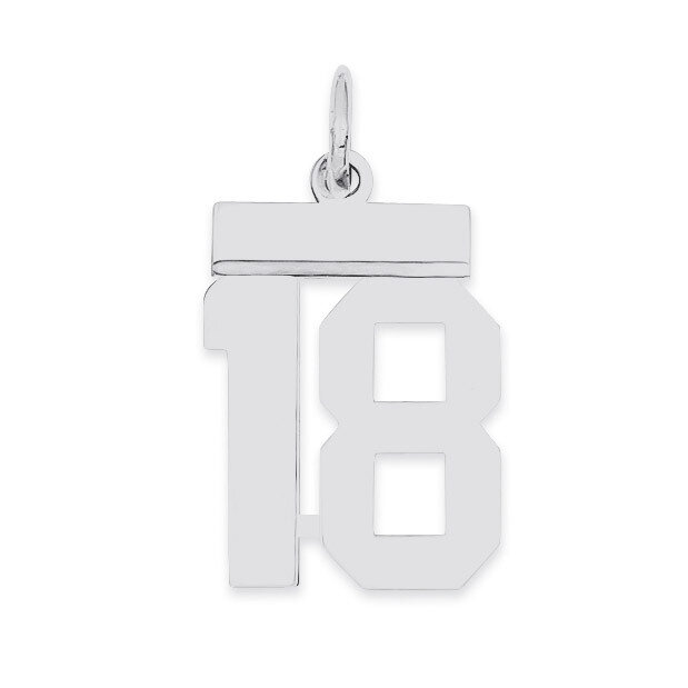 Pendant Number 18 Polished Sterling Silver Small QSS18, MPN: QSS18, 883957100661