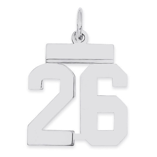 Pendant Number 26 Polished Sterling Silver Small QSS26, MPN: QSS26, 883957100753