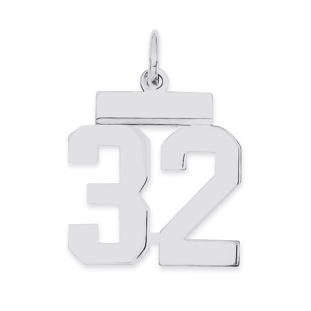 Pendant Number 32 Polished Sterling Silver Small QSS32, MPN: QSS32, 883957101231