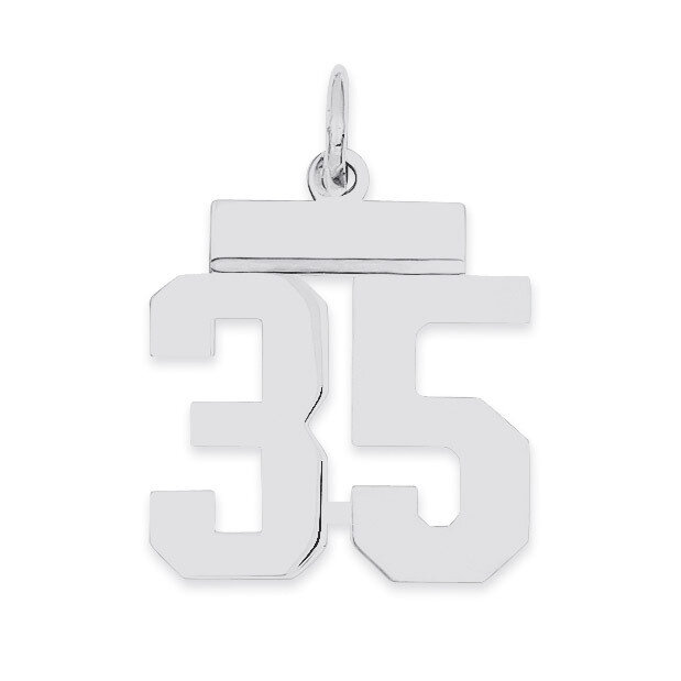 Pendant Number 35 Polished Sterling Silver Small QSS35, MPN: QSS35, 883957101262