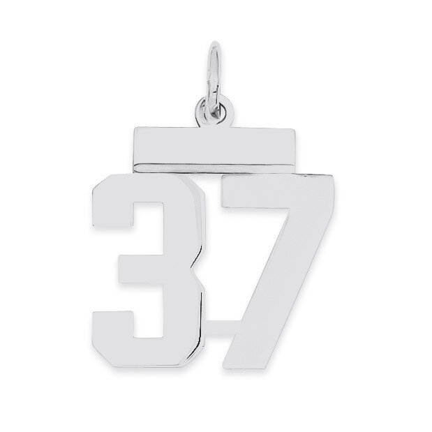 Pendant Number 37 Polished Sterling Silver Small QSS37, MPN: QSS37, 883957101286