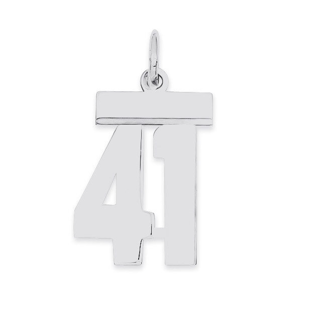 Pendant Number 41 Polished Sterling Silver Small QSS41, MPN: QSS41, 883957101330