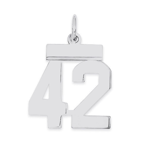 Pendant Number 42 Polished Sterling Silver Small QSS42, MPN: QSS42, 883957101347
