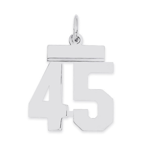 Pendant Number 45 Polished Sterling Silver Small QSS45, MPN: QSS45, 883957101378