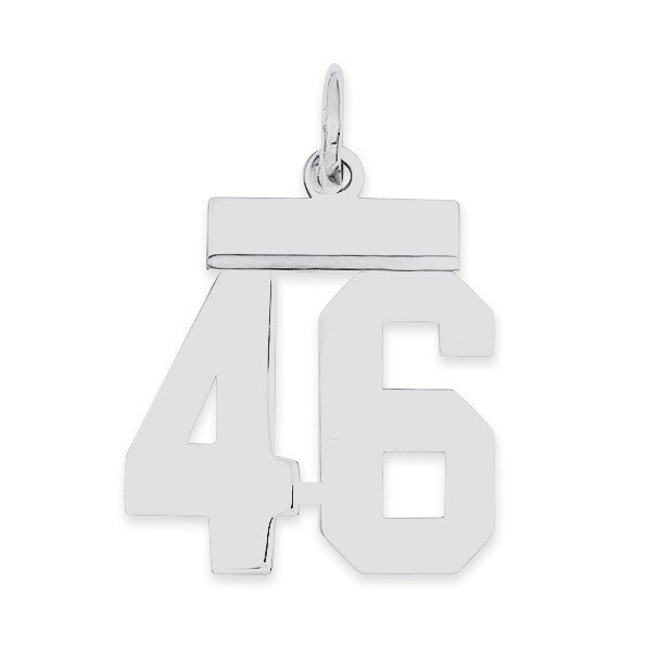 Pendant Number 46 Polished Sterling Silver Small QSS46, MPN: QSS46, 883957101385