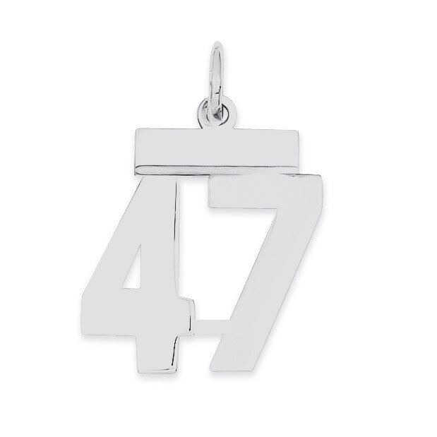 Pendant Number 47 Polished Sterling Silver Small QSS47, MPN: QSS47, 883957101392