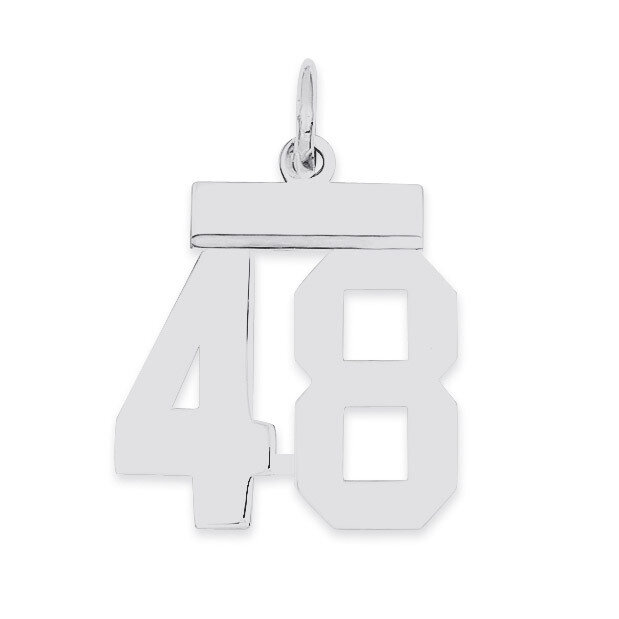 Pendant Number 48 Polished Sterling Silver Small QSS48, MPN: QSS48, 883957101408