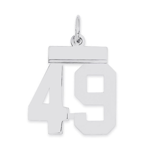 Pendant Number 49 Polished Sterling Silver Small QSS49, MPN: QSS49, 883957101415