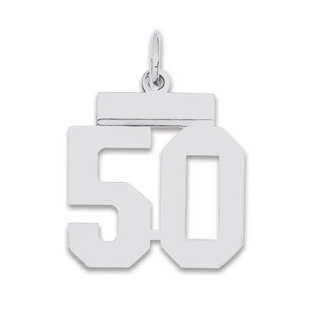 Pendant Number 50 Polished Sterling Silver Small QSS50, MPN: QSS50, 883957101439