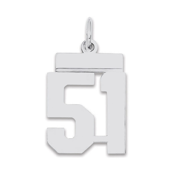 Pendant Number 51 Polished Sterling Silver Small QSS51, MPN: QSS51, 883957101446