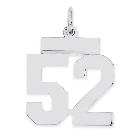 Pendant Number 52 Polished Sterling Silver Small QSS52, MPN: QSS52, 883957101453