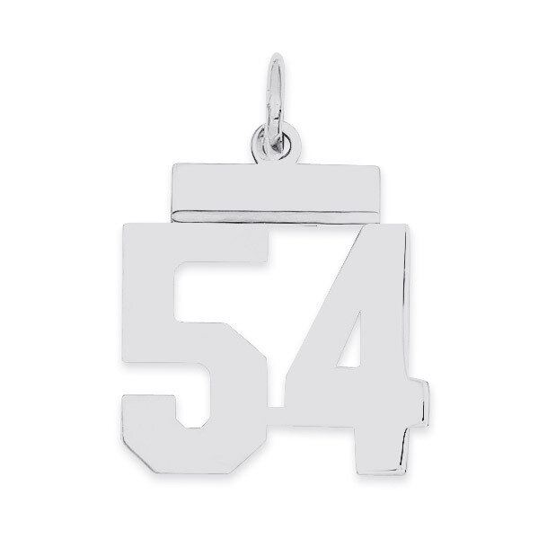 Pendant Number 54 Polished Sterling Silver Small QSS54