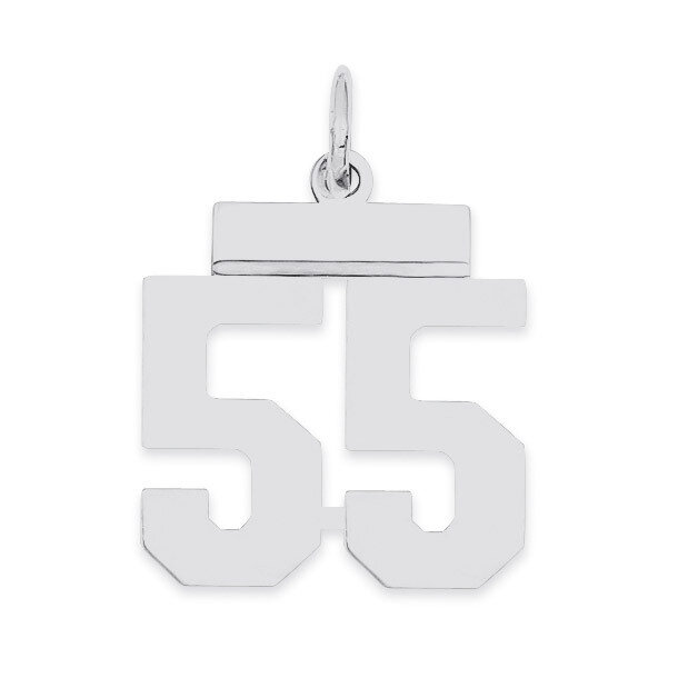 Pendant Number 55 Polished Sterling Silver Small QSS55, MPN: QSS55, 883957101484