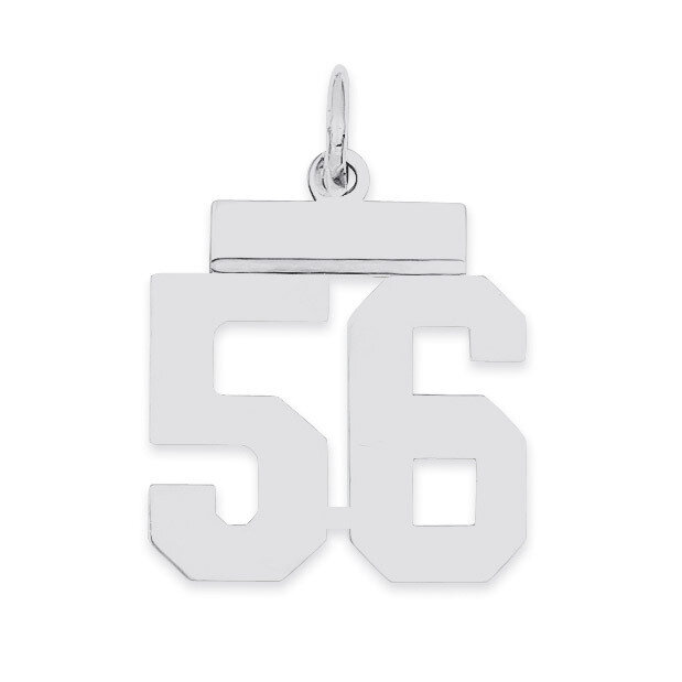 Pendant Number 56 Polished Sterling Silver Small QSS56, MPN: QSS56, 883957101491