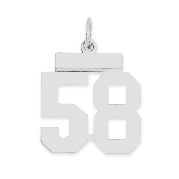 Pendant Number 58 Polished Sterling Silver Small QSS58, MPN: QSS58, 883957101514