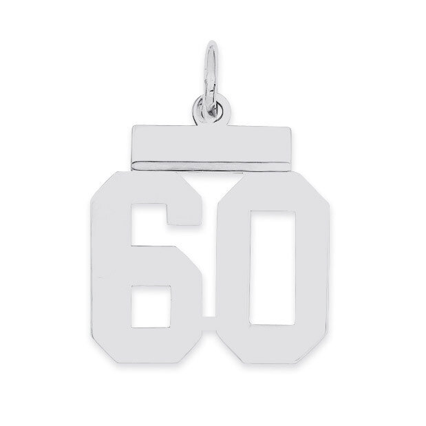Pendant Number 60 Polished Sterling Silver Small QSS60, MPN: QSS60, 883957101545