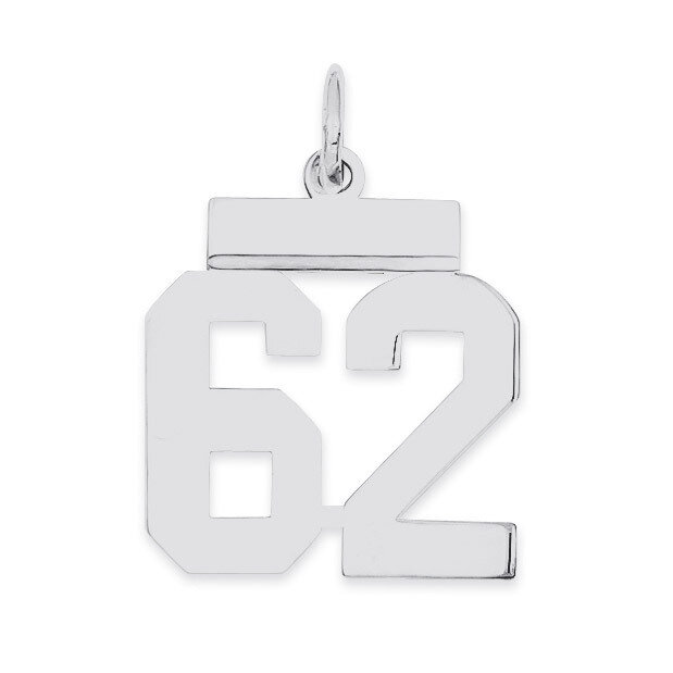 Pendant Number 62 Polished Sterling Silver Small QSS62, MPN: QSS62, 883957101569