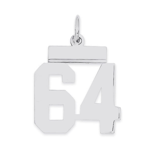 Pendant Number 64 Polished Sterling Silver Small QSS64, MPN: QSS64, 883957101583