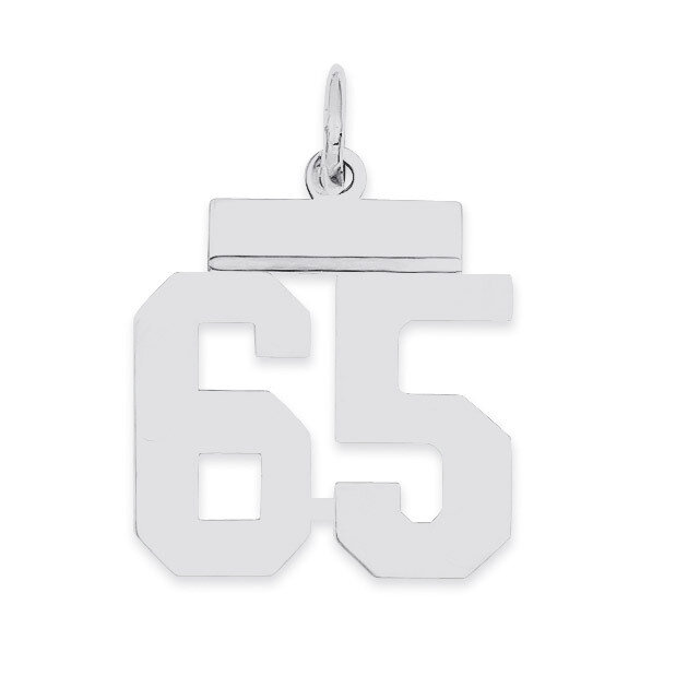 Pendant Number 65 Polished Sterling Silver Small QSS65, MPN: QSS65, 883957101590
