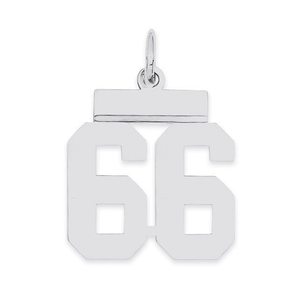 Pendant Number 66 Polished Sterling Silver Small QSS66, MPN: QSS66, 883957101606