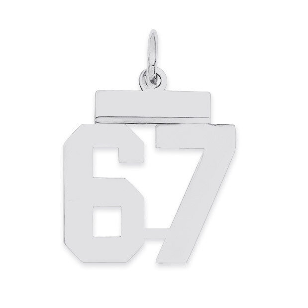 Pendant Number 67 Polished Sterling Silver Small QSS67, MPN: QSS67, 883957101613