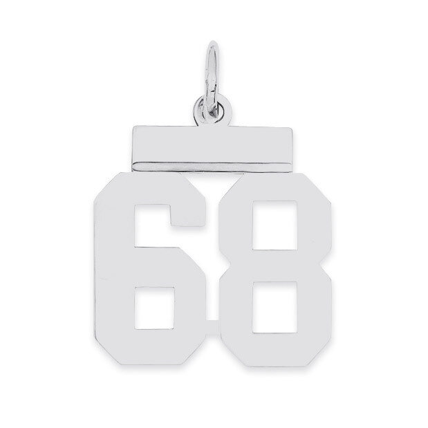 Pendant Number 68 Polished Sterling Silver Small QSS68, MPN: QSS68, 883957101620