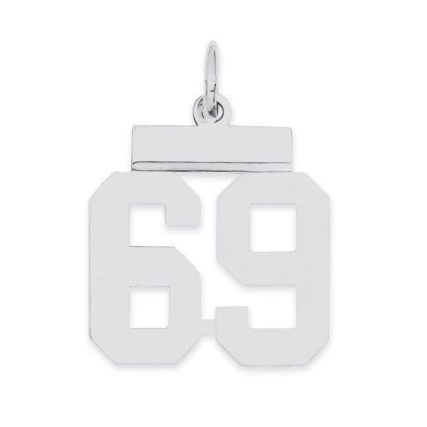 Pendant Number 69 Polished Sterling Silver Small QSS69, MPN: QSS69, 883957101637