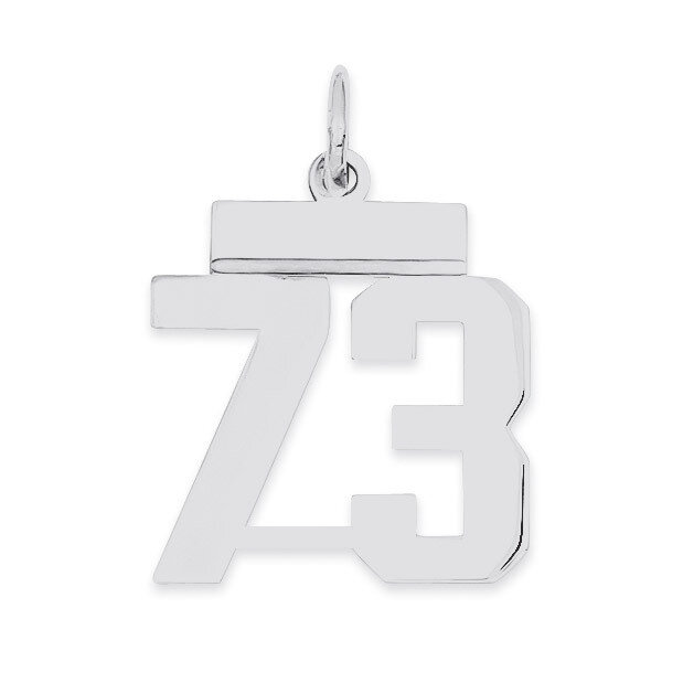 Pendant Number 73 Polished Sterling Silver Small QSS73, MPN: QSS73, 883957101682