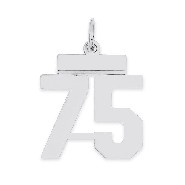 Pendant Number 75 Polished Sterling Silver Small QSS75, MPN: QSS75, 883957101705