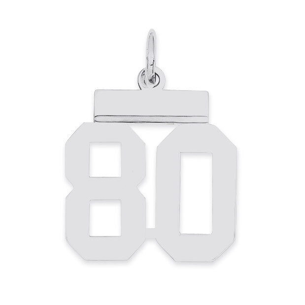 Pendant Number 80 Polished Sterling Silver Small QSS80, MPN: QSS80, 883957102245