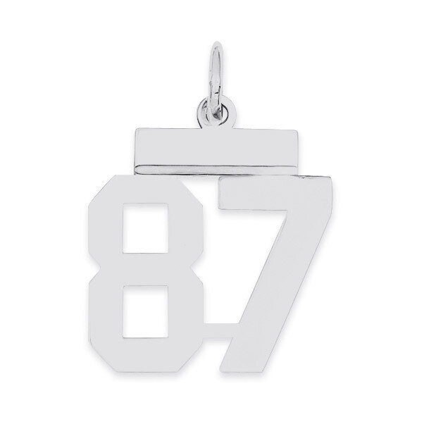 Pendant Number 87 Polished Sterling Silver Small QSS87, MPN: QSS87, 883957102313