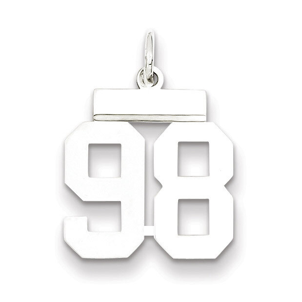 Pendant Number 98 Polished Sterling Silver Small QSS98, MPN: QSS98, 883957102436