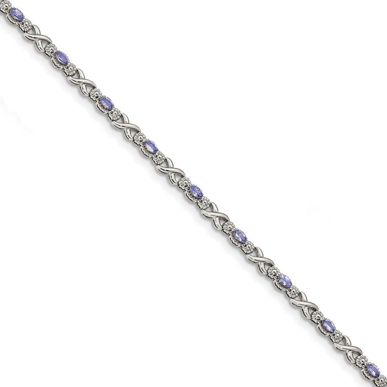 Tanzanite Xs Bracelet 7.5 Inch Sterling Silver Polished QX974TZ, MPN: QX974TZ, 883957181554