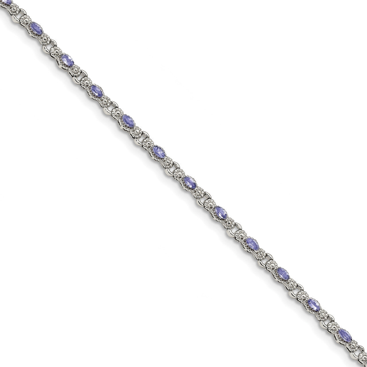 Tanzanite Bracelet 7.5 Inch Sterling Silver Polished QX975TZ, MPN: QX975TZ, 883957754741