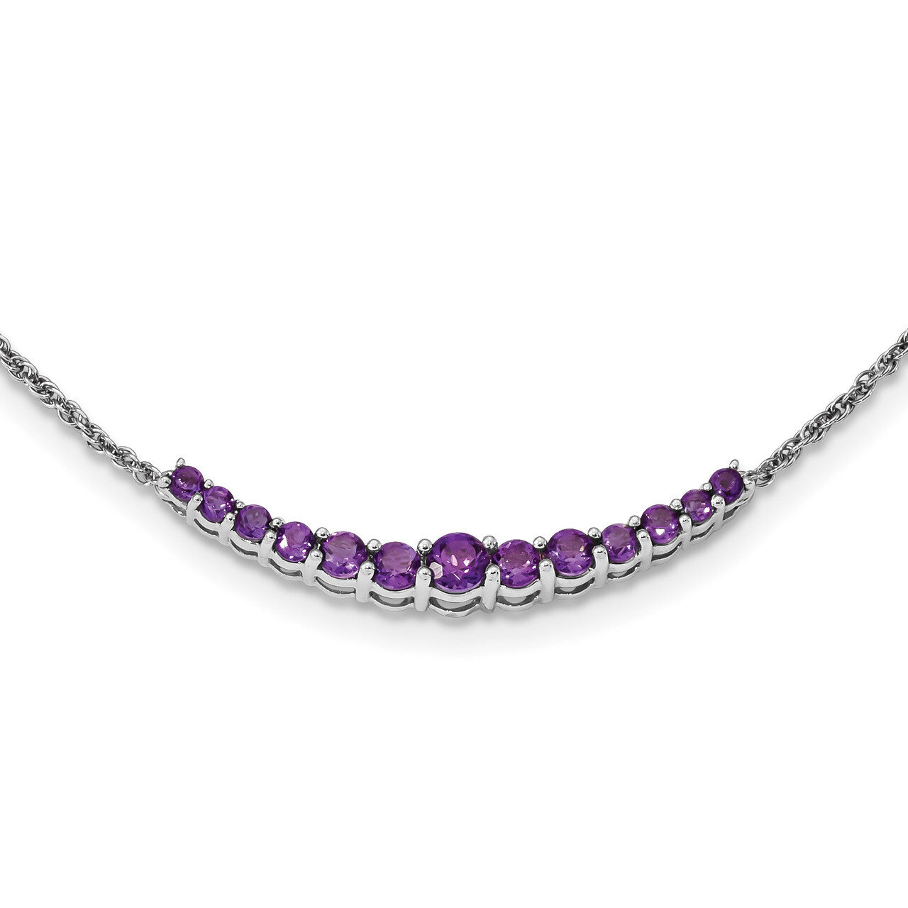Amethyst Pendant with Necklace 18 Inch Sterling Silver Rhodium-plated QX990AM-18, MPN: QX990AM-18, …