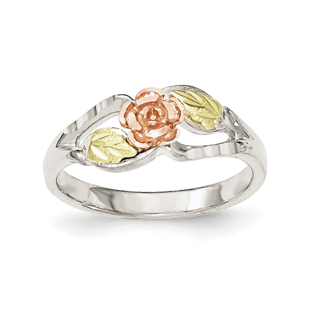 Rose Ring 12k Gold Sterling Silver QBH189