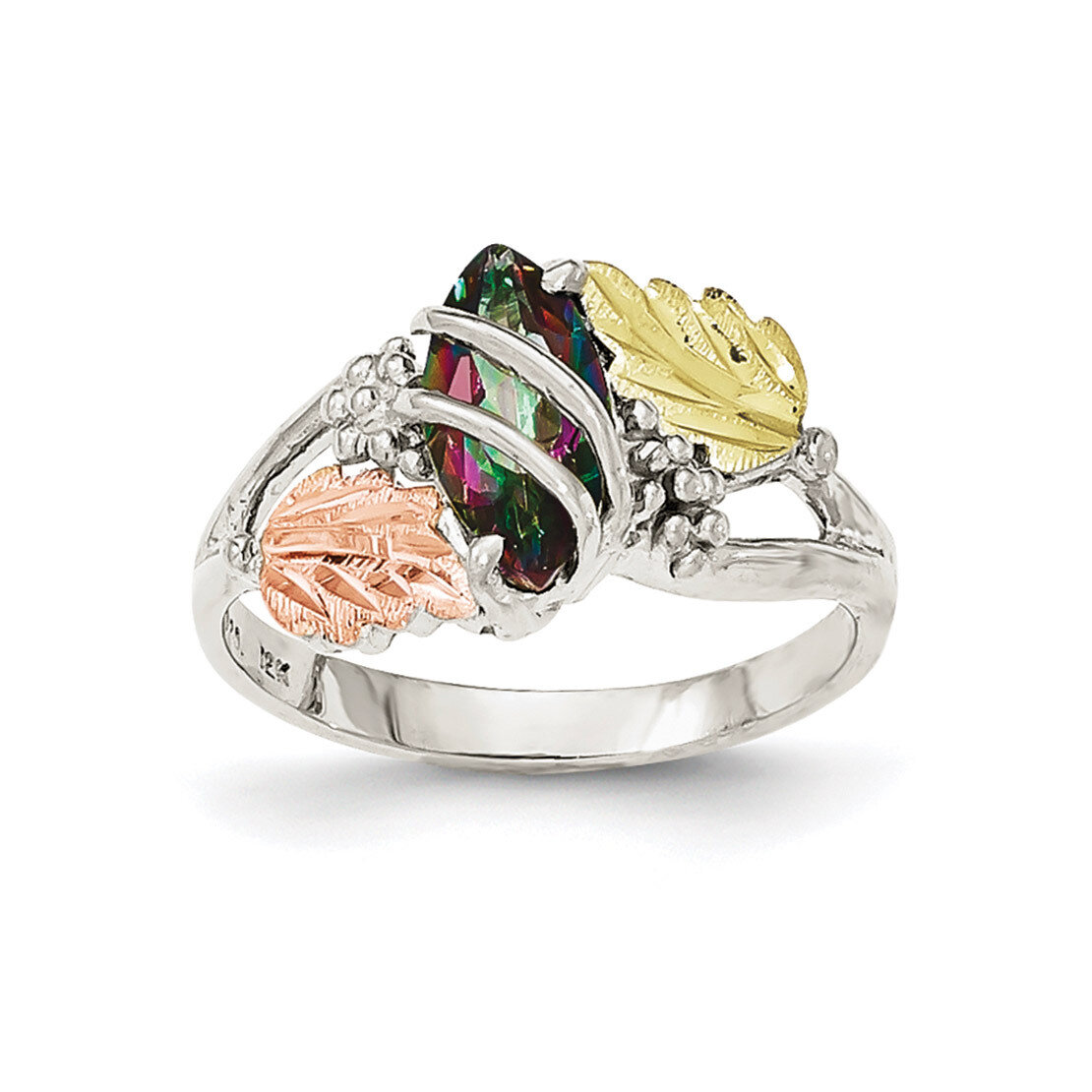 Mystic Fire Topaz Ring 12k Gold Sterling Silver QBH206, MPN: QBH206, 31902348853